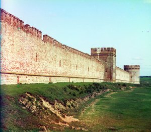 Muraille de la forteresse avec la tour Veselukha. Smolensk, Russie, publié en 1912 - Sergei Mikhailovich Prokudin Gorskii
